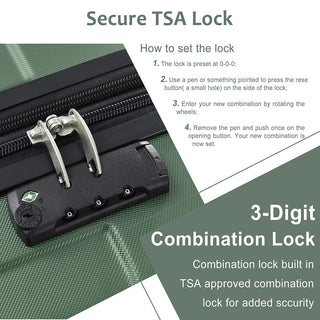 Set of 2 Expandable Hard Side Suitcase with TSA Lock and Spinner Wheels - Green_7