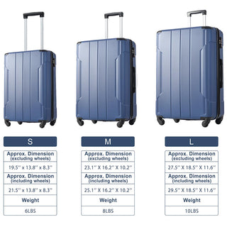 24In Expandable Lightweight Spinner Suitcase with Corner Guards - Blue_3