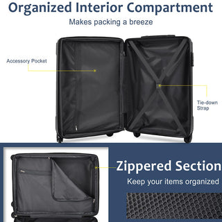 24In Expandable Lightweight Spinner Suitcase with Corner Guards - Blue_7