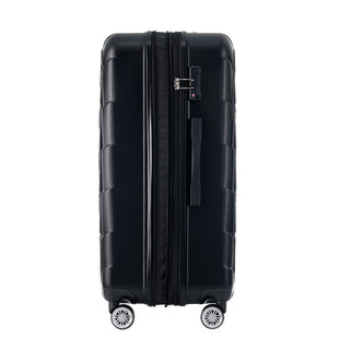 Set of 3 Lightweight Suitcase with TSA Lock and Spinner Wheels - Black_7