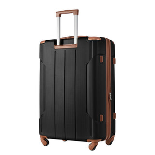 Set of 2 Expandable Hard Side Suitcase with TSA Lock and Spinner Wheels - Black plus Brown_3