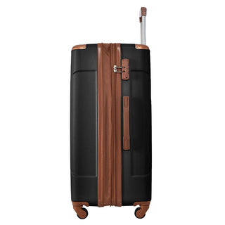 Set of 2 Expandable Hard Side Suitcase with TSA Lock and Spinner Wheels - Black plus Brown_4