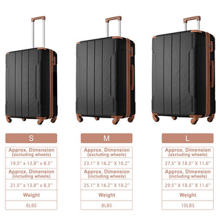 Set of 2 Expandable Hard Side Suitcase with TSA Lock and Spinner Wheels - Black plus Brown_7