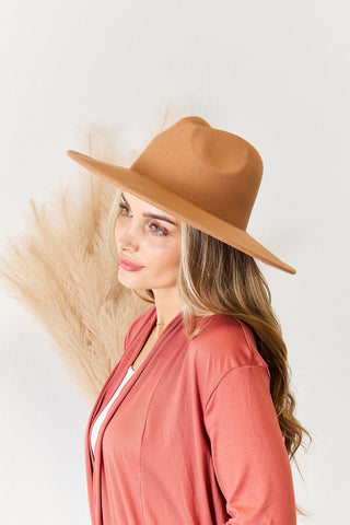 Fame Flat Brim Fedora Fashion Hat Trendsi