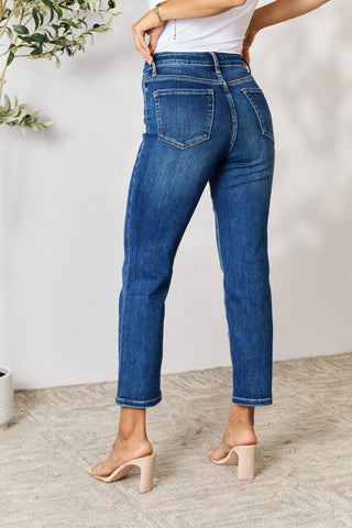 BAYEAS Cropped Straight Jeans Trendsi