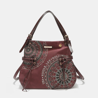 Nicole Lee USA Side Braided Tassel Inlaid Rhinestone Embroidery Hobo Bag Trendsi