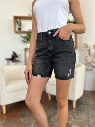 Judy Blue Full Size High Waist Rigid Magic Denim Shorts Trendsi