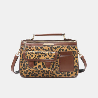 Nicole Lee USA Leopard Top Handle Handbag Trendsi