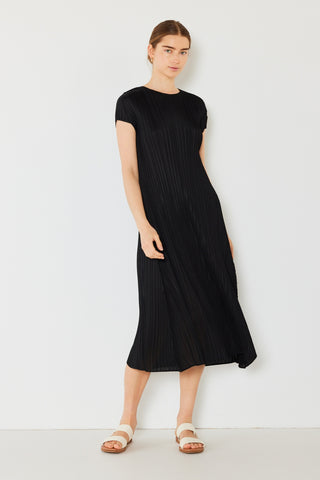 Marina West Swim Pleated Cap Sleeve A-Line Dress Trendsi