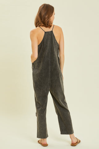 HEYSON Full Size Mineral-Washed Oversized Jumpsuit with Pockets Trendsi