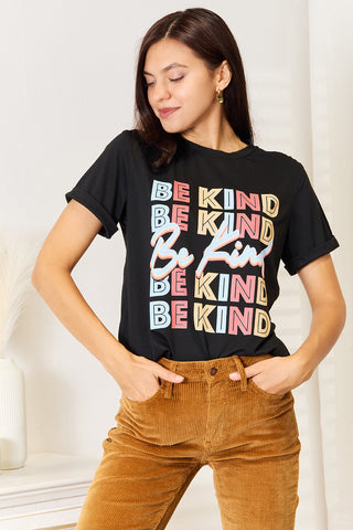 Simply Love BE KIND Graphic Round Neck T-Shirt Trendsi