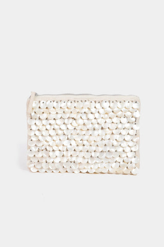 Fame Mother Of Pearl Disc Beaded Rectangle Bag Trendsi