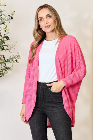 Heimish Full Size Open Front Long Sleeve Cardigan Trendsi