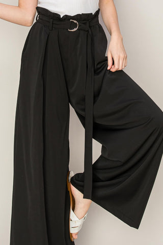 HYFVE Paperbag Waist Wide Leg Pants Trendsi