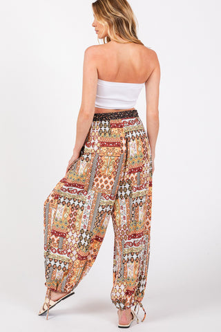 SAGE + FIG High-Rise Balloon Bohemian Print Pants Trendsi