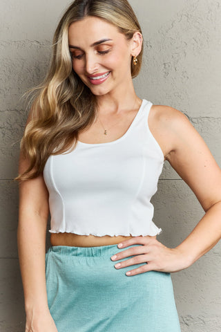 HIDDEN Bow Down Sleeveless Ruffle Crop Top Trendsi