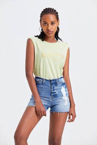 BAYEAS High Rise Bandless Denim Shorts Trendsi