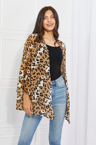 Melody Wild Muse Full Size Animal Print Kimono in Camel Trendsi