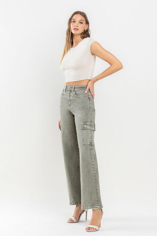 Vervet by Flying Monkey 90's Super High Rise Cargo Jeans Trendsi