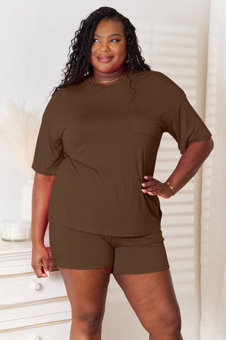 Basic Bae Full Size Soft Rayon Half Sleeve Top and Shorts Set Trendsi