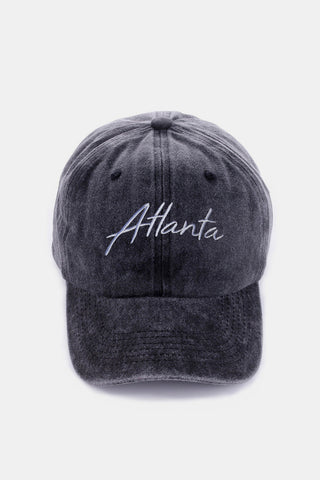 Zenana Washed ATLANTA Embroidered Baseball Cap Trendsi