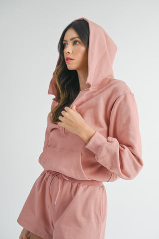 MABLE French Terry Hooded Romper Trendsi