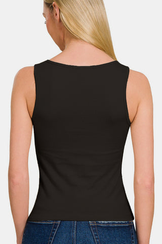 Zenana Square Neck Cropped Tank Trendsi