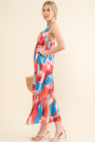 And the Why Printed Crisscross Back Cami Dress Trendsi