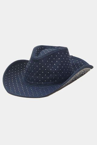 Fame Rhinestone Wide Brim Denim Hat Trendsi