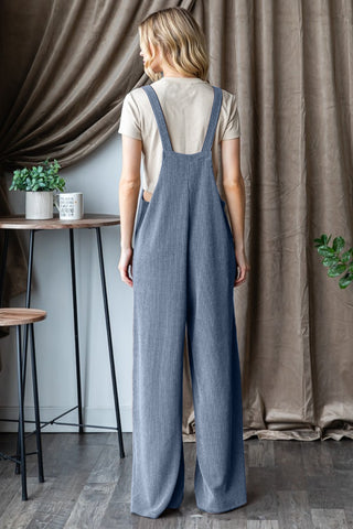 Heimish Full Size Ribbed Front Pocket Sleeveless Jumpsuit Trendsi