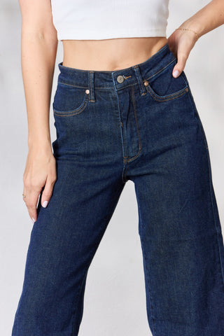 Judy Blue Full Size High Waist Cropped Wide Leg Jeans Trendsi