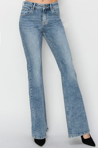 RISEN Full Size Mid Rise Bootcut Jeans Trendsi