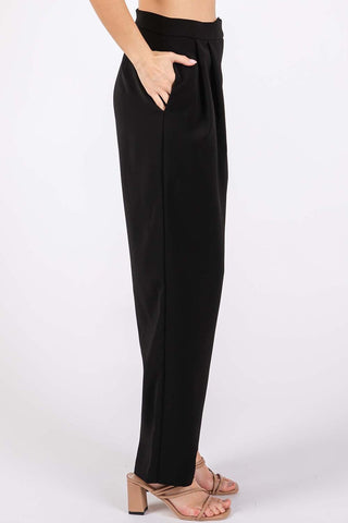 GeeGee High-Waisted Pleated Pants Trendsi