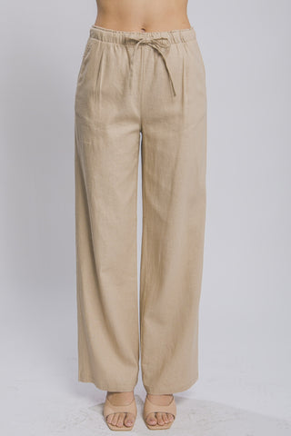 Love Tree Drawstring Wide Leg Pants with Pockets Trendsi