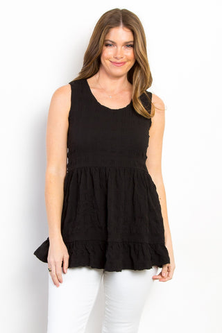 Be Stage Ruffled Sleeveless Babydoll Top Trendsi