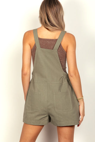 VERY J Adjustable Suspender Overalls with Pockets Trendsi