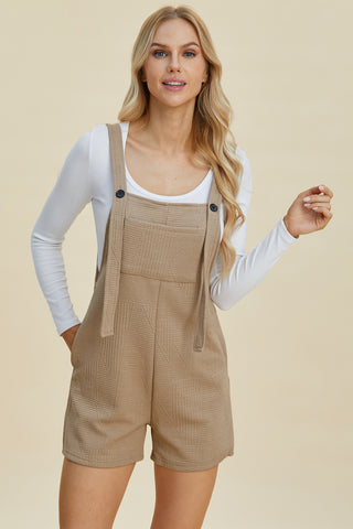 Double Take Full Size Texture Sleeveless Romper Trendsi