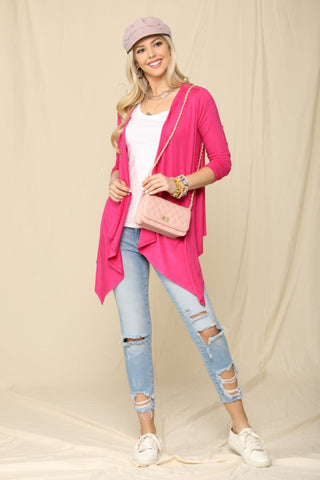 Celeste Full Size Open Front Knit Cardigan Trendsi