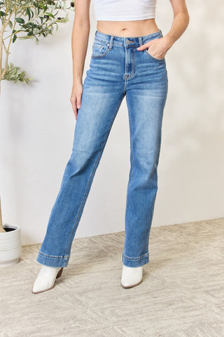 RISEN Full Size High Waist Straight Jeans Trendsi