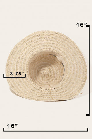 Fame Contrast Straw Braided Sun Hat Trendsi