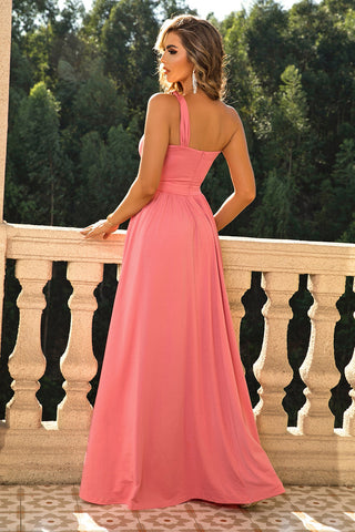 One-Shoulder Split Maxi Dress Trendsi