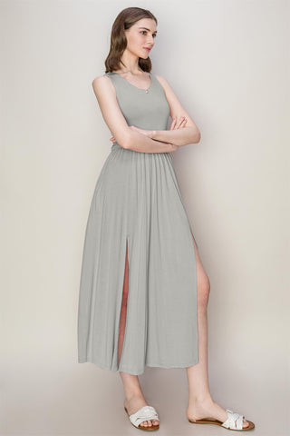 HYFVE Sleeveless Slit Midi Dress Trendsi