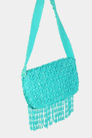 Fame Beaded Fringe Rectangle Shoulder Bag Trendsi