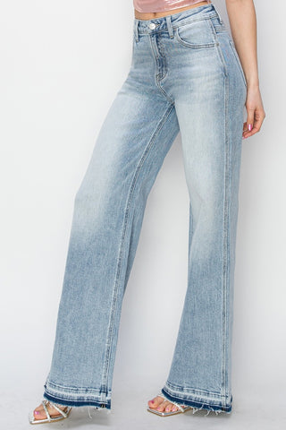 Risen Full Size High Rise Wide Leg Jeans Trendsi