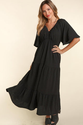 Haptics Tiered Babydoll Maxi Dress with Side Pocket Trendsi