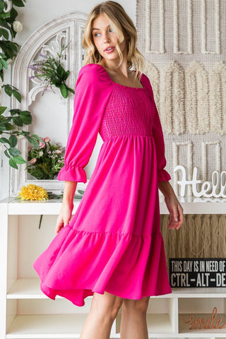 Reborn J Smocked Ruffle Hem Dress Trendsi