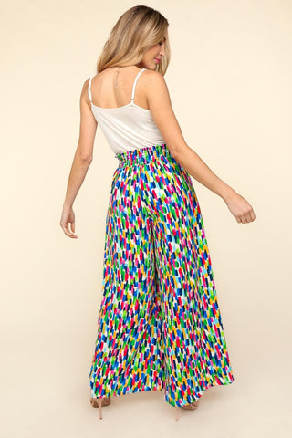 Haptics Smocked Waist Abstract Print Pants Trendsi