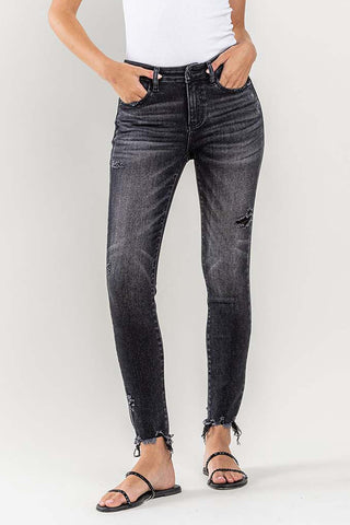 Lovervet Raw Hem Cropped Skinny Jeans Trendsi