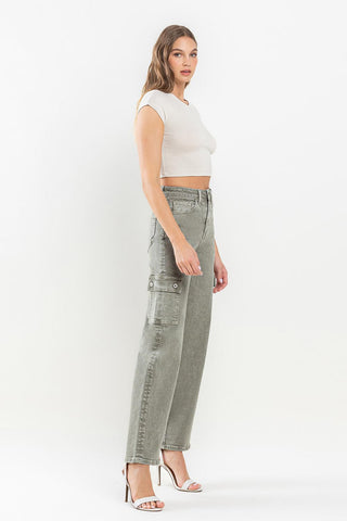 Vervet by Flying Monkey 90's Super High Rise Cargo Jeans Trendsi