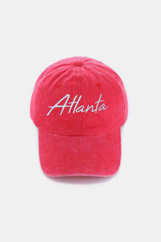 Zenana Washed ATLANTA Embroidered Baseball Cap Trendsi